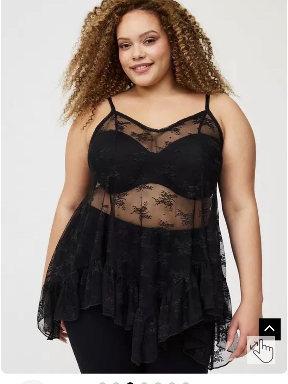 Torrid sheer lace black cami